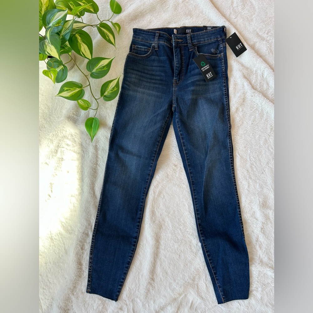 NWT Kut high rise Connie fab ab ankle skinny classic blue jean size 0